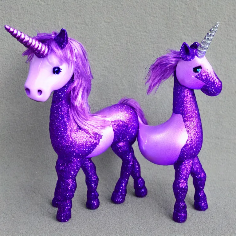 Image similar to a beautiful sparkling purple unicorn toy, by daedalus