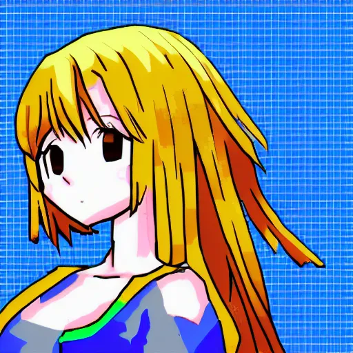 Image similar to pixel art of an anime girl