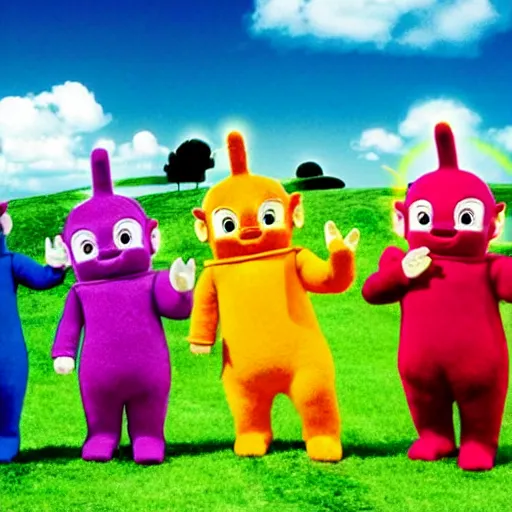 Image similar to funeral teletubbies