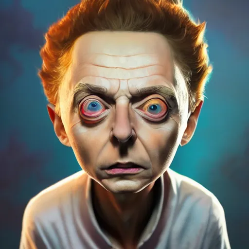 Image similar to Morty from rick and morty, perfect eyes, full body shot, snakes, portrait, fantasy, beautiful face, medieval, vivid colors, elegant, concept art, sharp focus, digital art, Hyper-realistic, 4K, Unreal Engine, Highly Detailed, HD, Dramatic Lighting by Brom, trending on Artstation