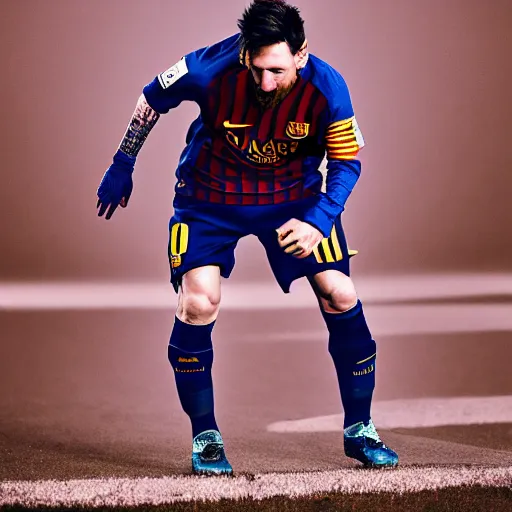 Image similar to photography of Lionel Messi, cinematic, award winning photography by Leonardo Espina