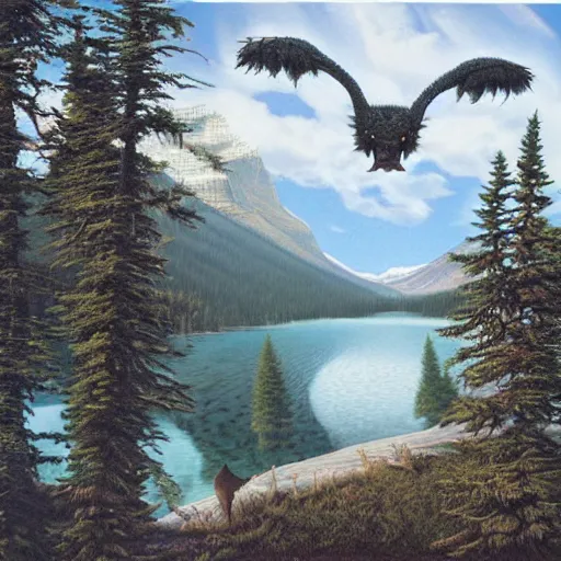 Prompt: ((cryptid)) in banff national park, by Jason Edmiston