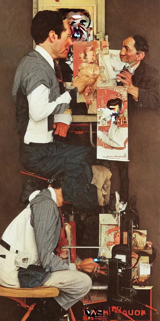 Image similar to Paul Rudd painted by Norman Rockwell