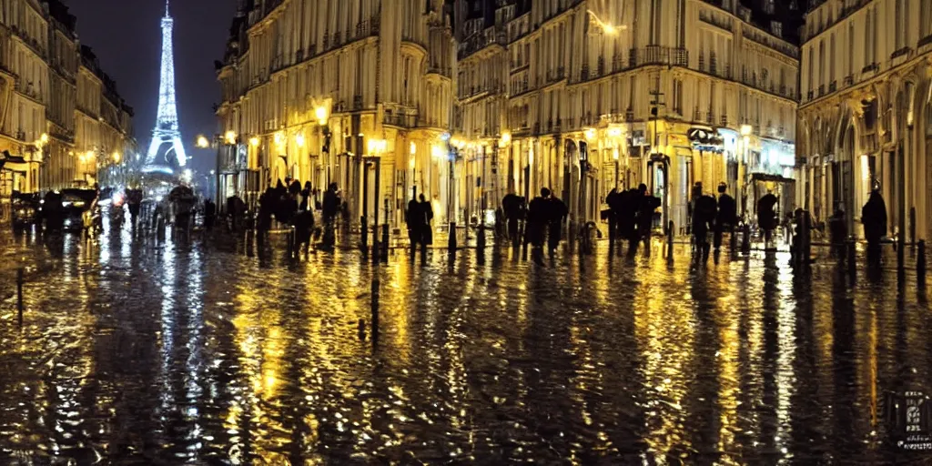 Image similar to photo rainy night in paris, reflections