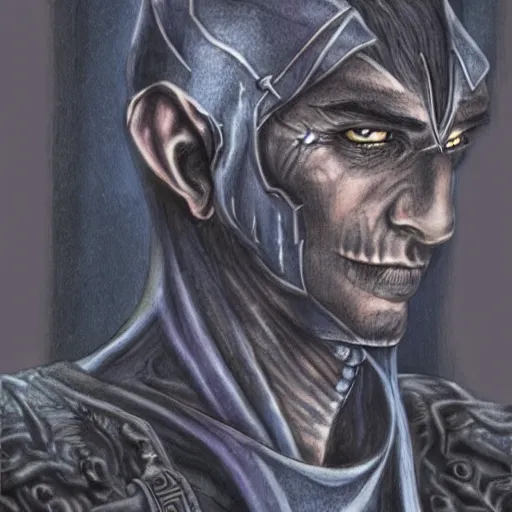 Prompt: photograph of a dark elf man as in the d & d books by ra salvatore