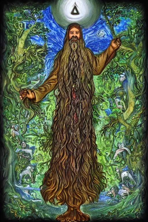 Prompt: gnostic kabbalist druid - merging with - the tree of life