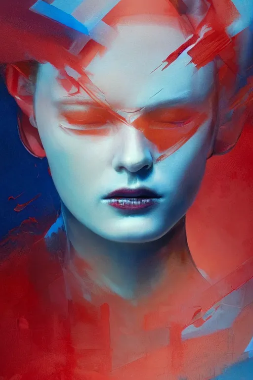 Prompt: 3 d, sci - fi, morning, sleepy fashion model face, sun, cinematic, lightning clouds, vogue cover style, light red and deep blue mood, realistic painting, intricate oil painting, high detail, figurative art, multiple exposure, poster art, 3 d, stanley kubrick, by tooth wu and wlop and beeple and greg rutkowski - n 6