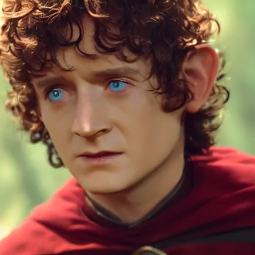 Image similar to A still of Frodo on Star Trek, sharp focus, high quality, 4k