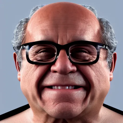 Image similar to a hexagon that looks like danny devito extremely detailed octane render 8k realistic