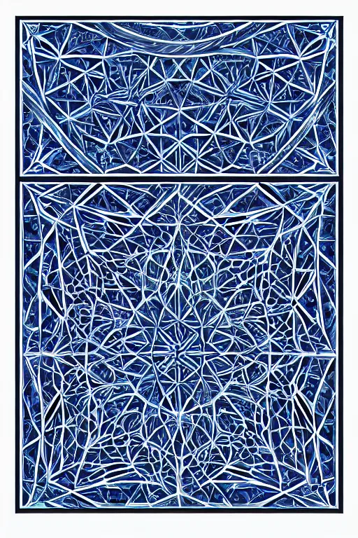 Prompt: islamic fractals symmetric trending on artstation, symmetric, sharp edges, clean smooth