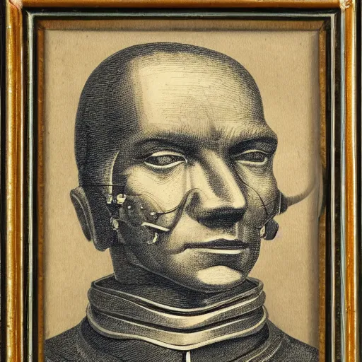 Prompt: portrait of leonard euler as a robot