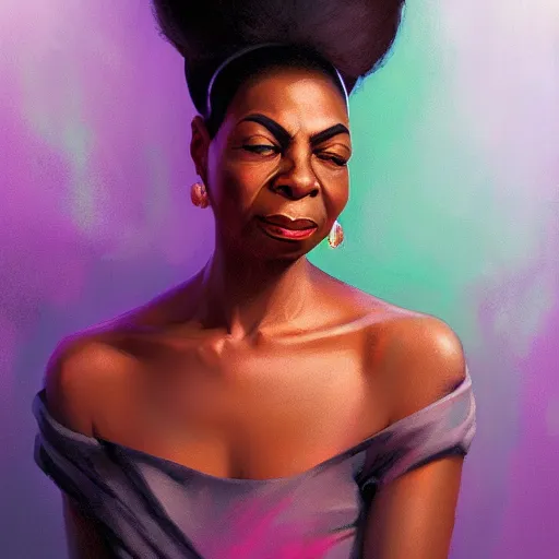 Image similar to a highly realistic, true to life portrait of a nina simone, sharp focus, by ilya kuvshinov, ruan jia, tom bagshaw, trending on artstation, cinematic lighting, hyper realism, octane render, 8 k, hyper