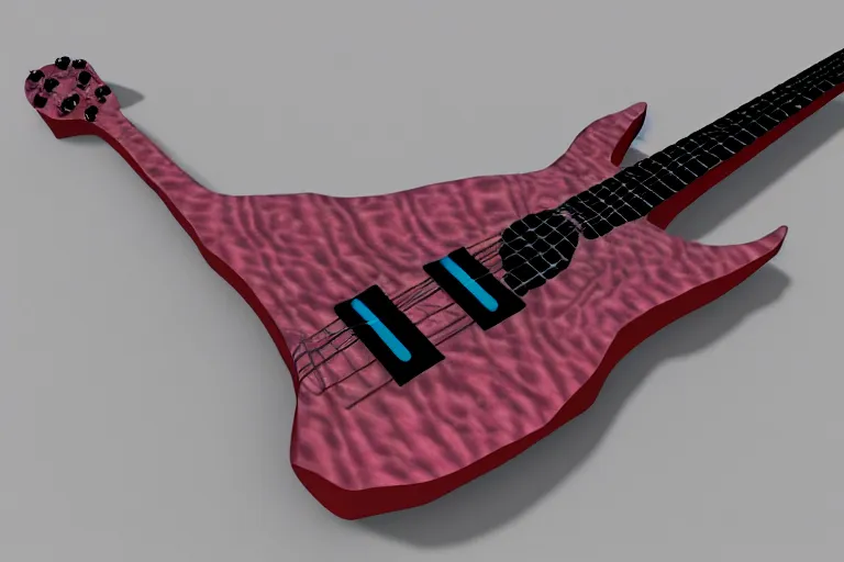 Prompt: junji ito guitar, 3d render