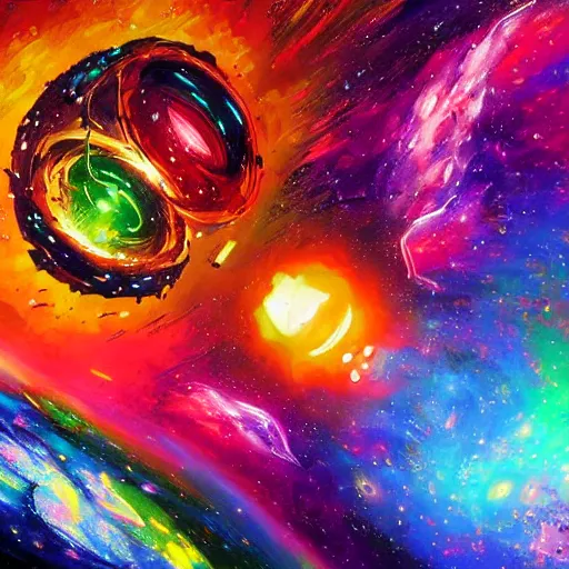 Prompt: the big bang, concept art, painting, colourful, highly detailed