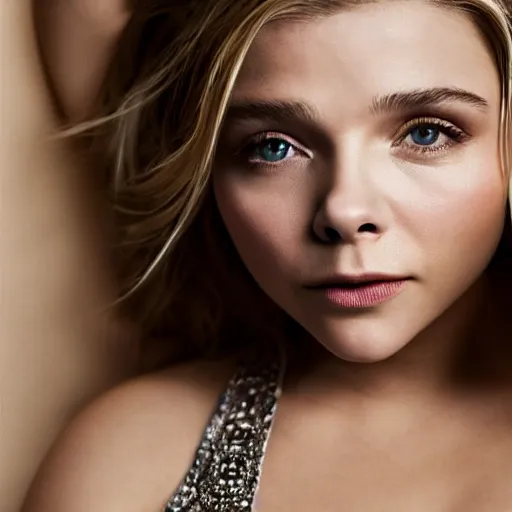 Image similar to intricate, highly detailed boudoir photos of chloe - grace moretz, studio lighting, 8 k, dslr, 8 5 mm f / 1. 8 by sam shaw