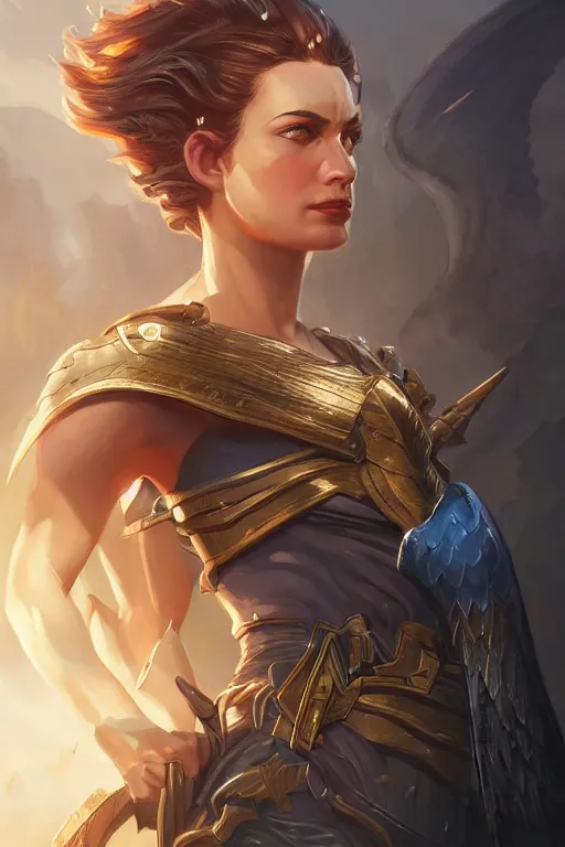 Image similar to amazon valkyrie athena, d & d, fantasy, portrait, highly detailed, headshot, digital painting, trending on artstation, concept art, sharp focus, illustration, art by artgerm and greg rutkowski and magali villeneuve