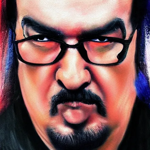 Prompt: Mean looking Steven Seagal wearing a tutu, realistic painting, Digital art, realistic, very detailed, High definition, trending on Artstation