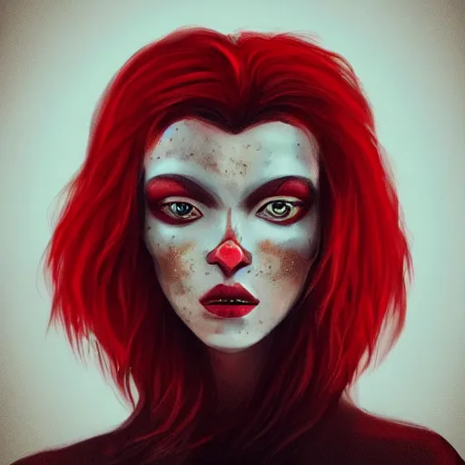 Image similar to a women with red fur on face and body, fashion beast trend, trending on artstation, award-winning art