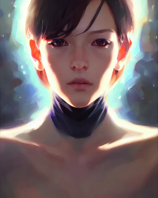 Image similar to portrait Anime space cyborg, pretty face, realistic shaded Perfect face, fine details. realistic shaded lighting by Ilya Kuvshinov Giuseppe Dangelico Pino and Michael Garmash and Rob Rey, IAMAG premiere, aaaa achievement collection,