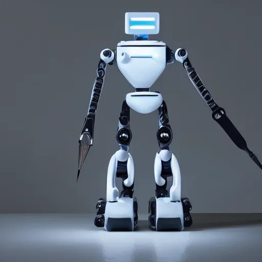 Prompt: photo of a minimalist robot using a paintbrush, beautiful lighting, sharp, details, hyper-detailed, HD, HDR, 4K, 8K