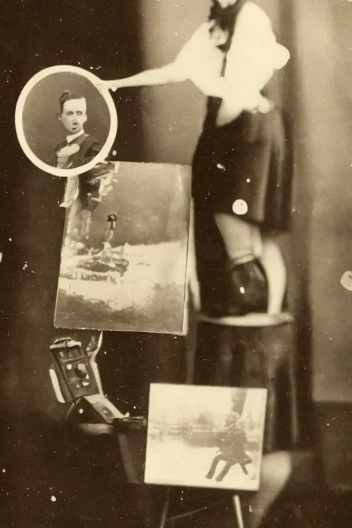 Prompt: 1 9 0 0 s photo of a person holding a rtx 3 0 9 0 photo grain double exposure masterpiece