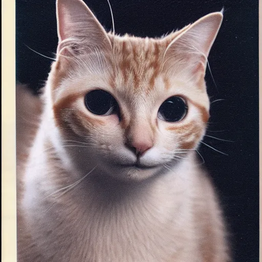 Prompt: ginger cat, soft lighting. high school year book photo