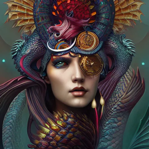 Image similar to mythical dragon, digital art, by Tristan Eaton Stanley Artgerm and Tom Bagshaw