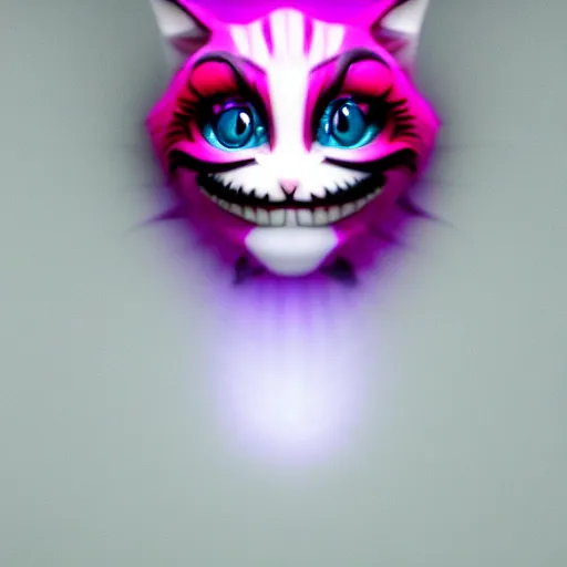 Image similar to vanishing cheshire cat, volumetric lighting, fog, vanishing, disaspora, modelsociety, radiant skin, huge anime eyes, rtx on, perfect face, intricate, sony a 7 r iv, symmetric balance, polarizing filter, photolab, lightroom, 4 k, dolby vision, photography award