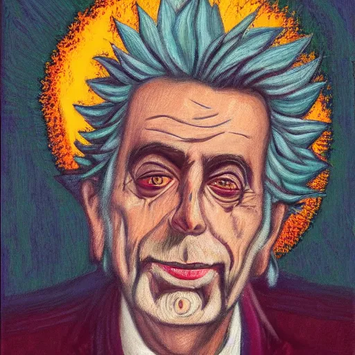 Image similar to rick sanchez, portrait, by mir sayyid ali