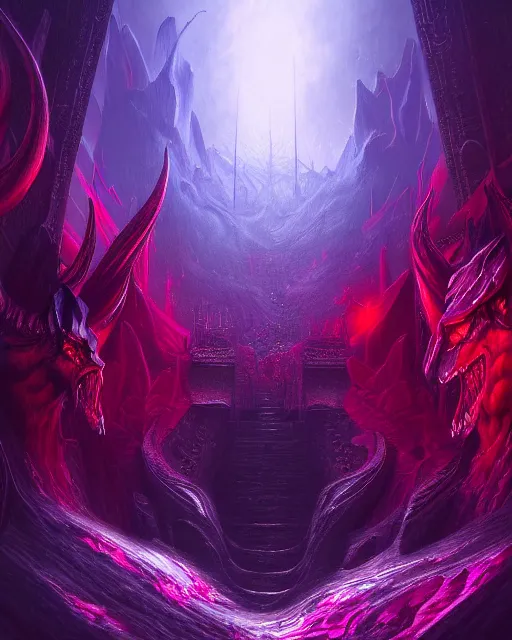 Image similar to a beautiful hyperdetailed painting of devils mirror, retrowave evil fantasy infrared, wallpaper, highly detailed, trending on artstation.