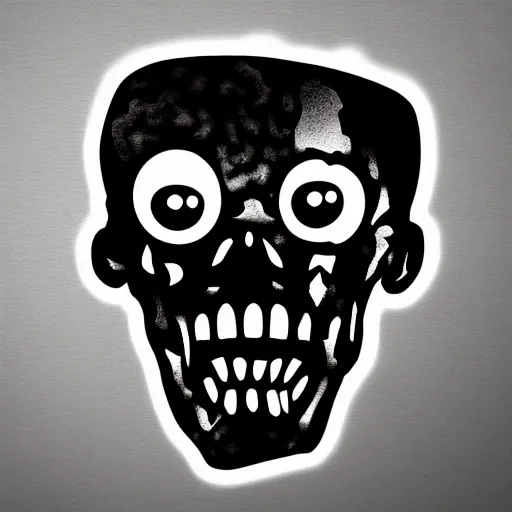 Prompt: cutout zombie head stickers