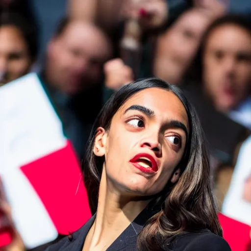 Image similar to Alexandria Ocasio-Cortez as the devil owning the libs