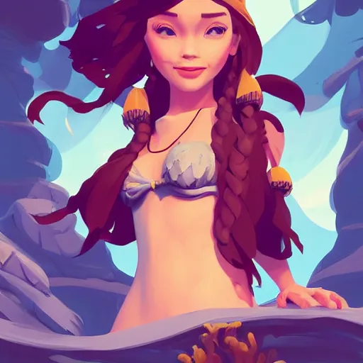 Image similar to painting jack the pirate mermaid on sea of thieves game avatar hero smooth face median photoshop filter cutout vector behance hd by jesper ejsing, by rhads, makoto shinkai and lois van baarle, ilya kuvshinov, rossdraws, illustration, art by ilya kuvshinov and gustav klimt