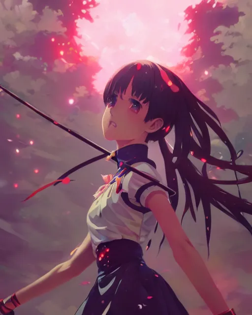 Prompt: magical girl anime screenshot, anime, intricate, sharp focus, illustration, highly detailed, digital painting, concept art, matte, art by ilya kuvshinov and ruan jia and greg rutkowski, masterpiece