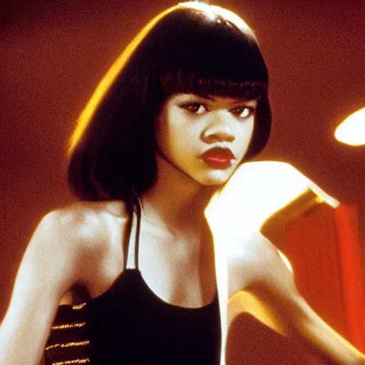 Prompt: picture of Zendaya in Pulp Fiction