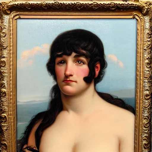 Image similar to a vintage portrait painting of a gentleman half ogre half man, art by john william godward and anna dittman and artgerm