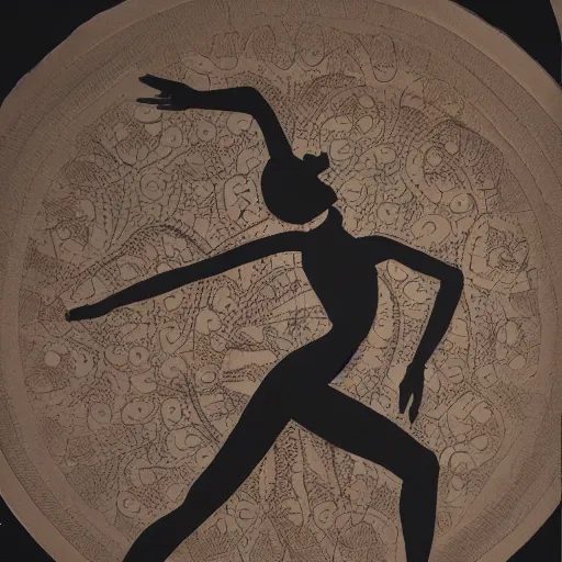 Image similar to ballet dancer, bali shadow puppet