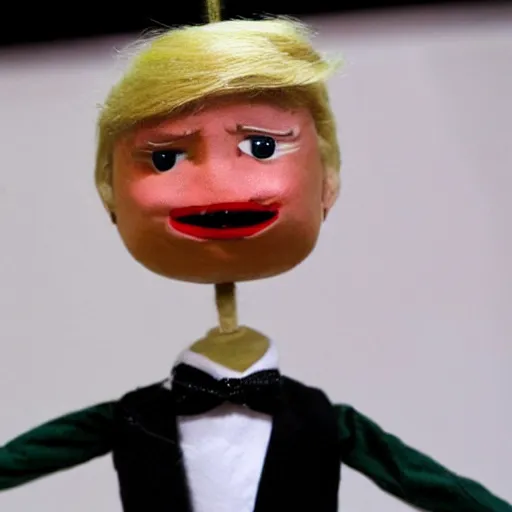 Image similar to donald trump as a cute marionette