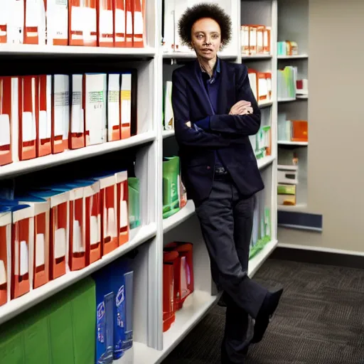 Prompt: malcolm gladwell in an office break room