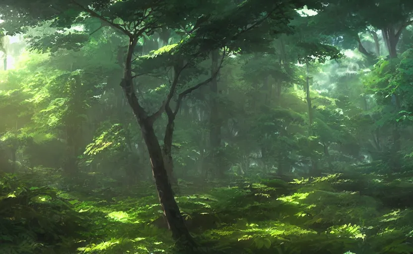 Prompt: amazon forest, anime scenery by Makoto Shinkai, digital art, 4k