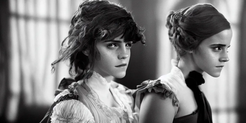 Prompt: Emma Watson in Barry Lyndon Amadeus canon 5d mk4