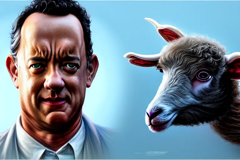 Prompt: a portrait of tom hanks as a lamb shank, hyper detailed, digital art, artstation, cinematic lighting, studio quality, smooth render, by artgerm, greg rutkowski, boris vallejo, craig mullins