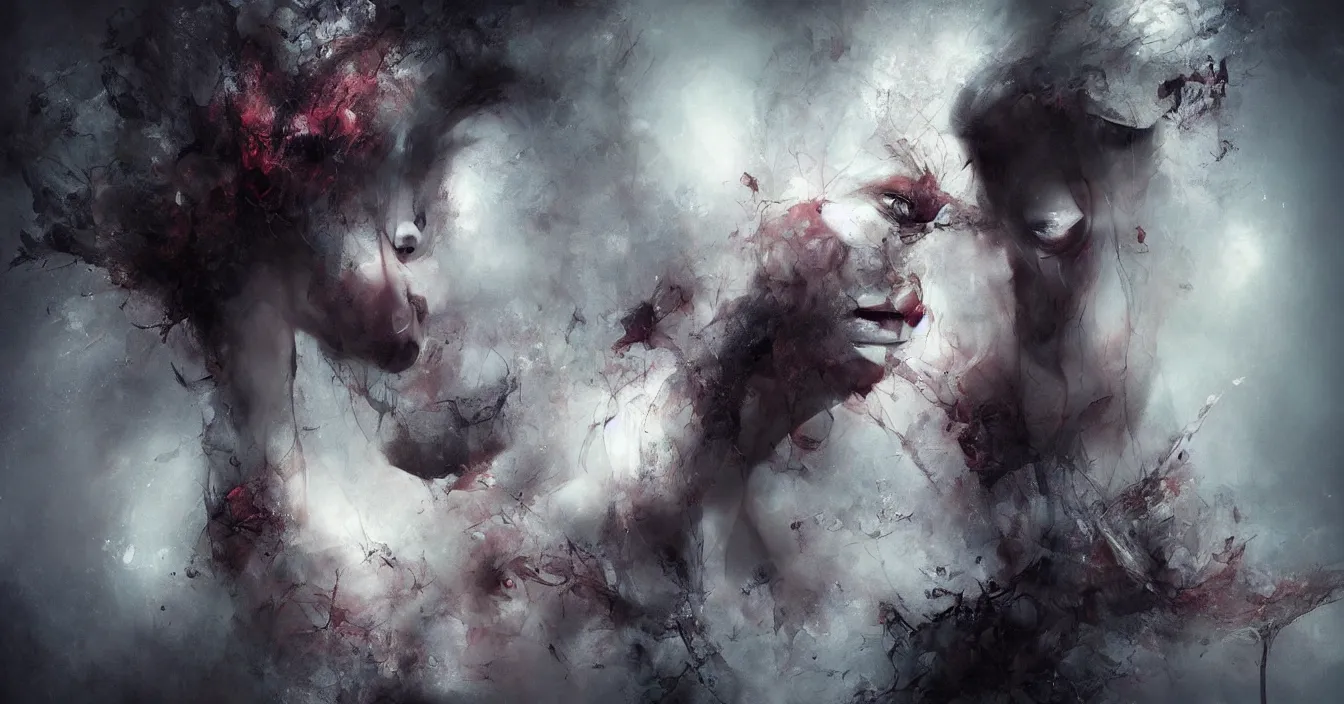 Prompt: a deep wide dark abyss, still moment, digital art, by ryohei hase