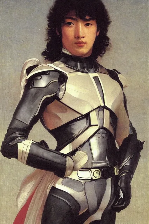 Image similar to portrait of a kamen rider rx, majestic, solemn, by bouguereau