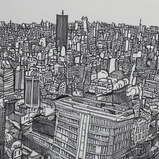 Prompt: hyperdetailed drawing of city of Buenos Aires