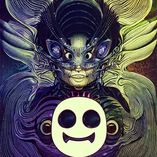 Image similar to portrait closeup of marshmello, symmetrical, by yoichi hatakenaka, masamune shirow, josan gonzales and dan mumford, ayami kojima, takato yamamoto, barclay shaw, karol bak, yukito kishiro, areuz
