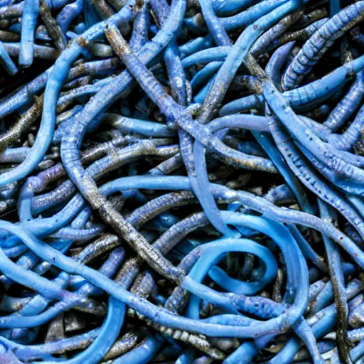 Prompt: blue worms under my skin