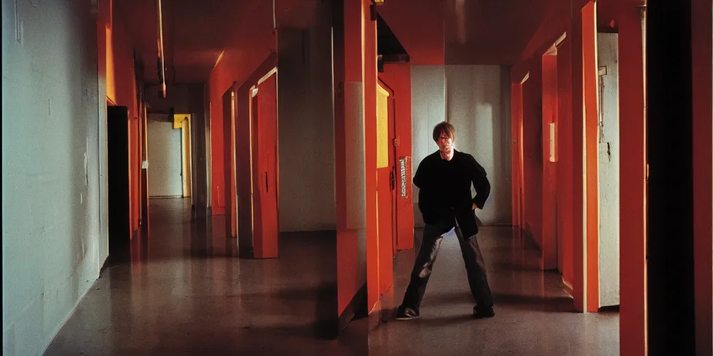 Prompt: award winning photo of JOHN ZORN ENTERING A BUILDING, vivid colors, happy, symmetrical face, beautiful eyes, studio lighting, wide shot art by Sally Mann & Arnold Newman