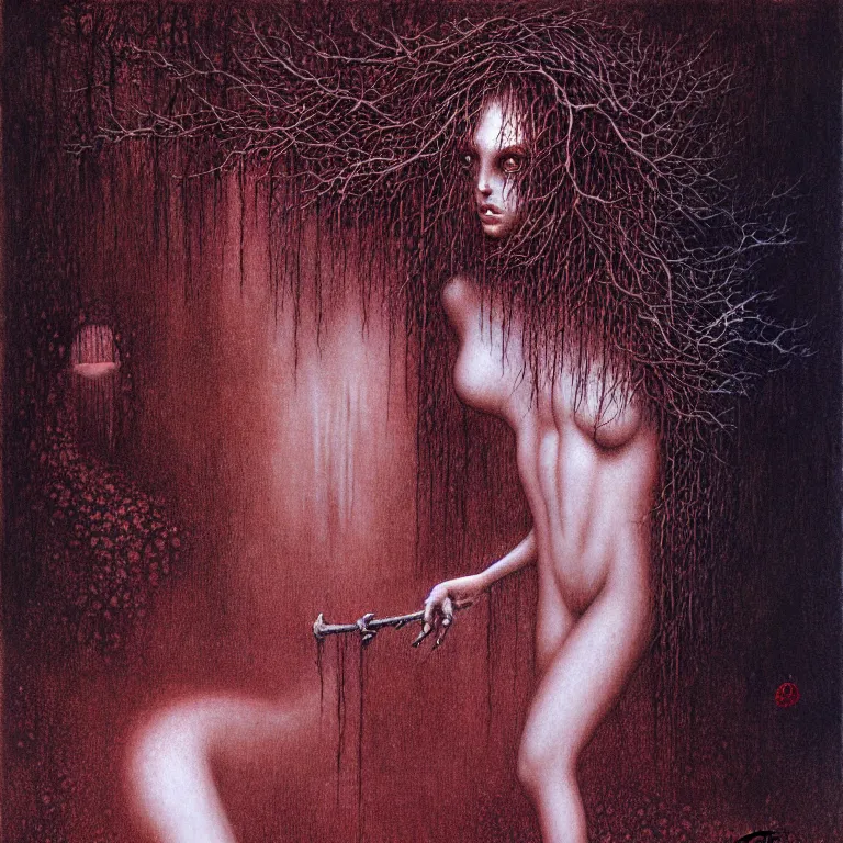 Prompt: monstergirl by Beksinski, Luis Royo