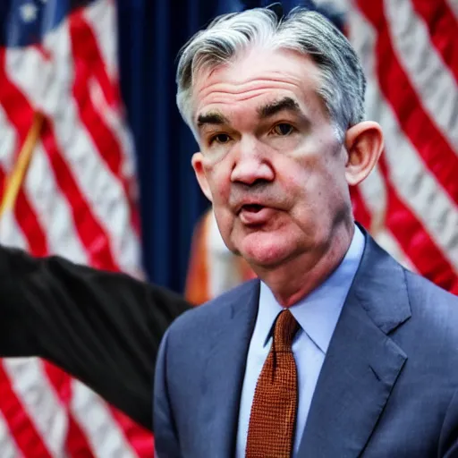 Image similar to Jerome Powell fighting a grizzly bear